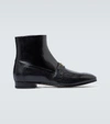 GUCCI HORSEBIT LEATHER ANKLE BOOTS,P00491534