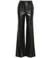 GUCCI HIGH-RISE FLARED LEATHER trousers,P00496739