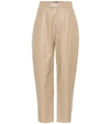 Zeynep Arcay High-rise Leather Carrot Pants In Beige