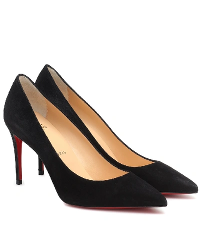Christian Louboutin Kate 85 Suede Pumps In Black