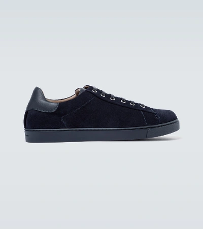 Gianvito Rossi Low Top Suede Trainers In Blue
