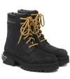 VETEMENTS TRUCKER SUEDE AND LEATHER BOOTS,P00486473