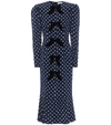 ALESSANDRA RICH POLKA-DOT SILK MIDI DRESS,P00493311