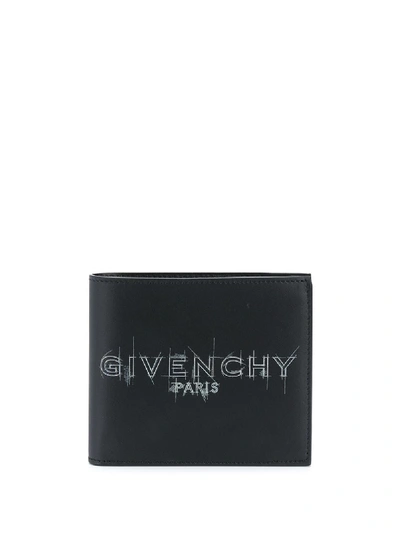 Givenchy Logo Sketch Billfold Leather Wallet In Black