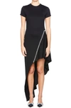 AREA CRYSTAL TRIM ASYMMETRICAL T-SHIRT DRESS,PF20D13003