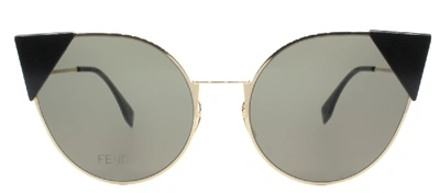 Fendi Ff 0190 000 2m Rose Gold Cat-eye Metal Sunglasses In Brown