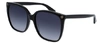 Gucci Oversize Gradient Square Sunglasses In Black