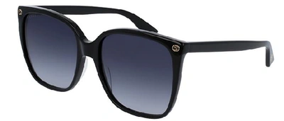 Gucci Gg 0022 Rectangle Sunglasses In Black