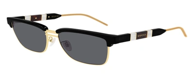 Gucci Gg0603s M Rectangle Sunglasses In Grey