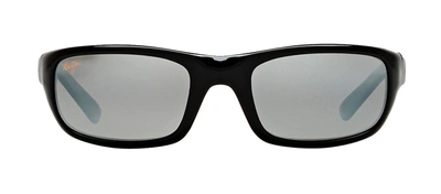 Maui Jim Stingray Polarized Wrap Sunglasses In Black