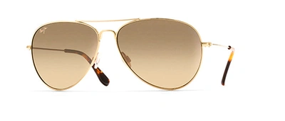 Maui Jim Seacliff 61mm Polarized Aviator Sunglasses In Gold