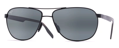 Maui Jim 728 Castles Polarized Aviator Sunglasses In Black