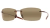 Maui Jim H423-26 Lighthouse Polarized Rectangle Sunglasses In Bronze