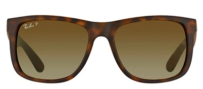 Ray Ban 4165 Justin Polarized Wayfarer Sunglasses In Brown