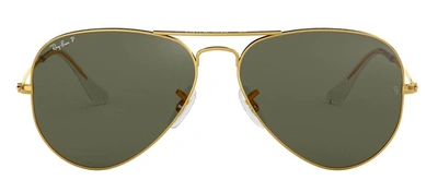 Ray Ban 3025 Aviator Polarized Sunglasses In Green