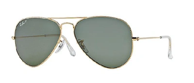 Ray Ban Aviator Rb 3025 Polarizzato Sunglasses In Green