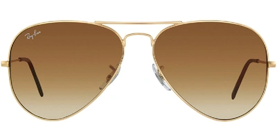 Ray Ban Rb 3025 Aviator Sunglasses In Gold