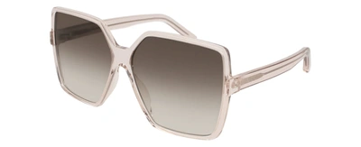 Saint Laurent Sl232 Betty Rectangle Sunglasses In Clear