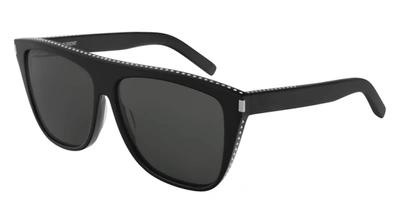 Saint Laurent Sl 1-022 Rectangle Sunglasses In Grey