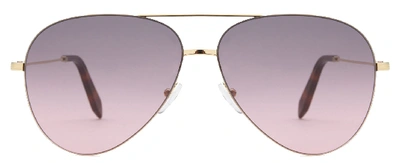 Victoria Beckham Vbs119 C09 Classic Victoria Feather Aviator Sunglasses In Dove Pink