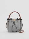 BURBERRY MONOGRAM MOTIF CANVAS AND LEATHER BUCKET BAG