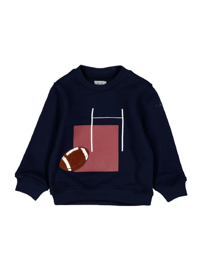 Il Gufo Kids' American Football Embroidered Sweatshirt In Blue