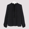 SAINT LAURENT HEART PRINT BLACK BLOUSE,9900001341007