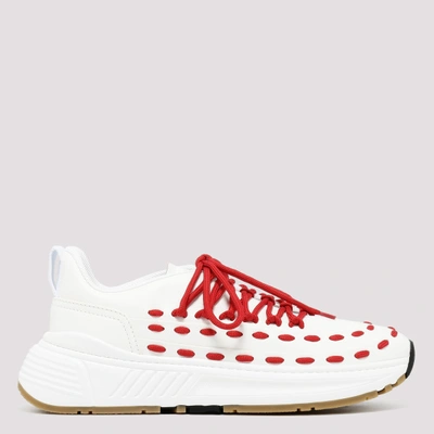 Bottega Veneta Contrast Lace Sneakers In White