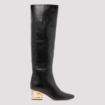 Givenchy Triangle High High Heels Boots In Black Leather