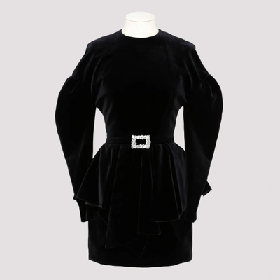 Alexandre Vauthier Black Velvet Mini Dress