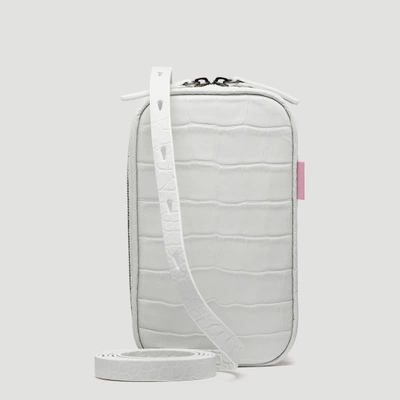 Tubici Matt White Crocodile Los Angeles Neck Bag