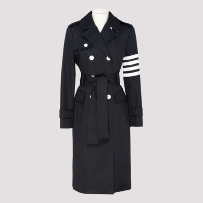 Thom Browne Navy Waterproof Classic 4-bar Trench