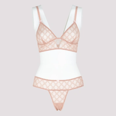 Gucci Gg Embroidered Set In Pale Pink