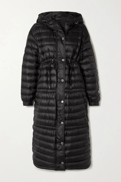 Burberry Appliquéd Hooded Quilted Shell Down Coat In Black