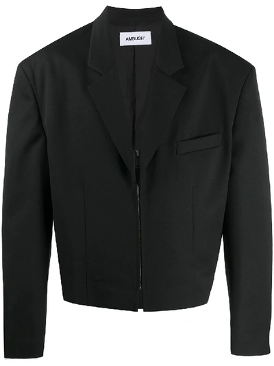 Ambush Short Zip Blazer In Black