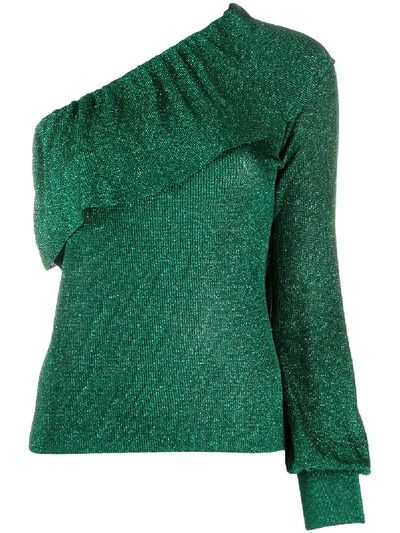 Red Valentino Single-sleeve Top In Green