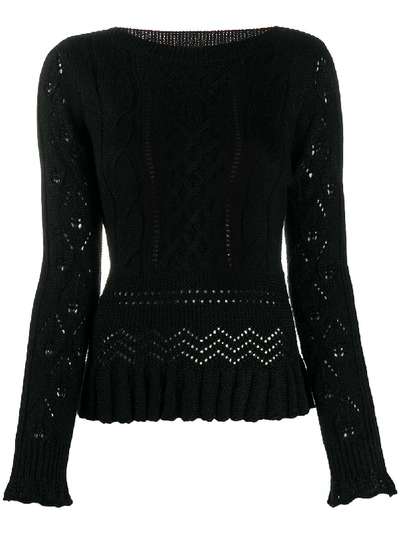 See By Chloé Cable Knit Jumper In Black