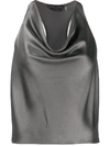 ALICE AND OLIVIA HARMON DRAPED RACERBACK BLOUSE