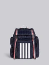 THOM BROWNE THOM BROWNE NAVY QUILTED RIPSTOP TRICOLOR WEBBING HANDLES 4-BAR BACKPACK,MAG260B0655315029501