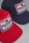 Dsquared2 Kids' Logo Patch Gabardine Baseball Hat In Red