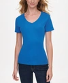 TOMMY HILFIGER WOMEN'S V-NECK T-SHIRT, CREATED FOR MACY'S