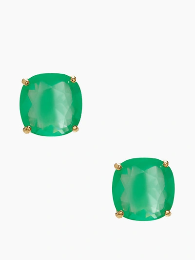 Kate Spade Small Square Studs In Beryl Green