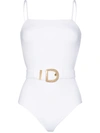 BALMAIN BELTED BUCKLE SWIMSUIT