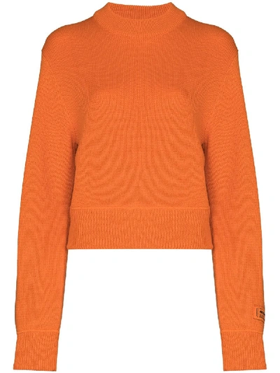 Heron Preston Stamp Wool Logo Sweater In Orange