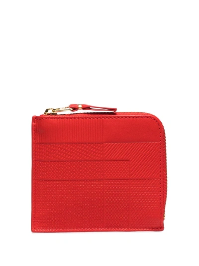 Comme Des Garçons Intersection Half-zip Wallet In Red