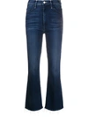 Mother The Hustler Ankle Fray Jeans In Blue