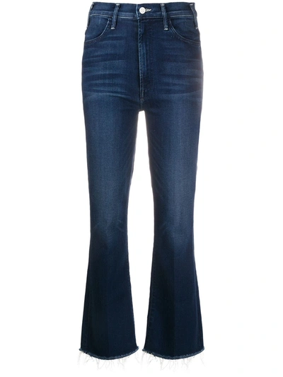 Mother The Hustler Ankle Fray Jeans In Blue