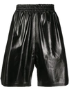Bottega Veneta Patent Leather Bermuda Shorts In Black
