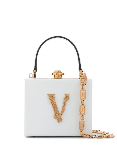 Versace Mini Virtus Crossbody Bag In White