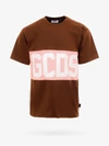 Gcds Brown & Pink Band Logo T-shirt In Brown